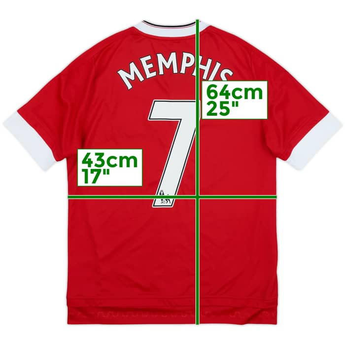 2015-16 Manchester United Home Shirt Memphis #7 - 9/10 - (L.Boys)