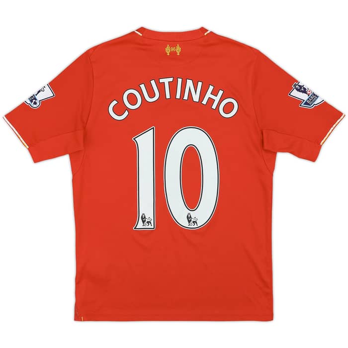 2015-16 Liverpool Home Shirt Coutinho #10 - 7/10 - (L.Boys)