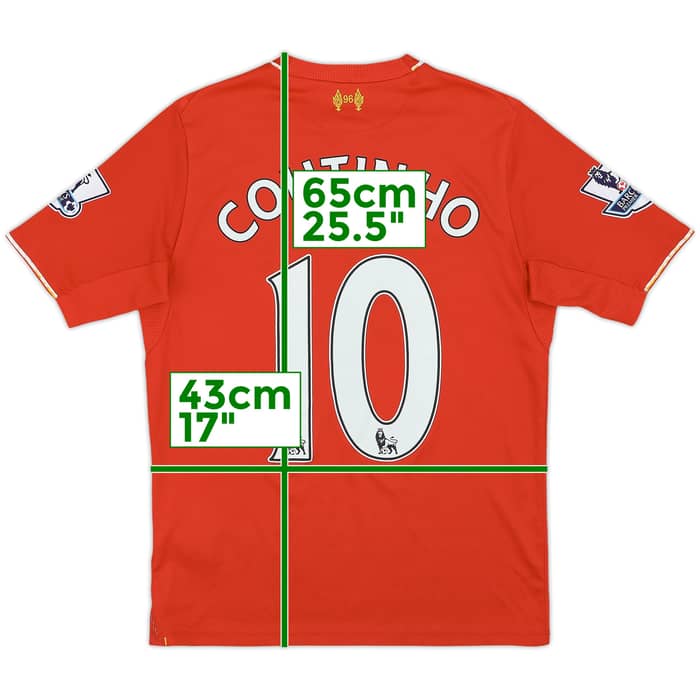 2015-16 Liverpool Home Shirt Coutinho #10 - 7/10 - (L.Boys)
