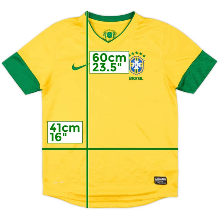 2012-13 Brazil Home Shirt - 8/10 - (M.Boys)