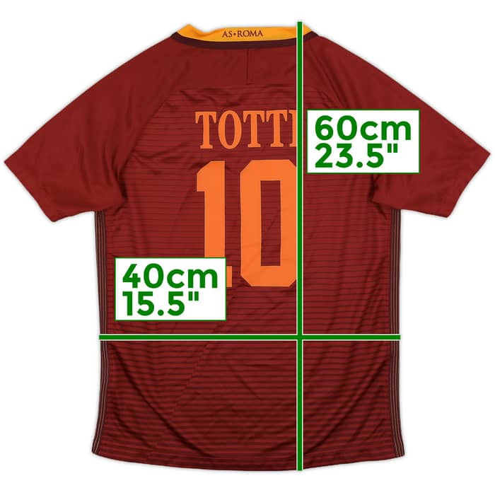 2016-17 Roma Home Shirt Totti #10 - 8/10 - (M.Boys)