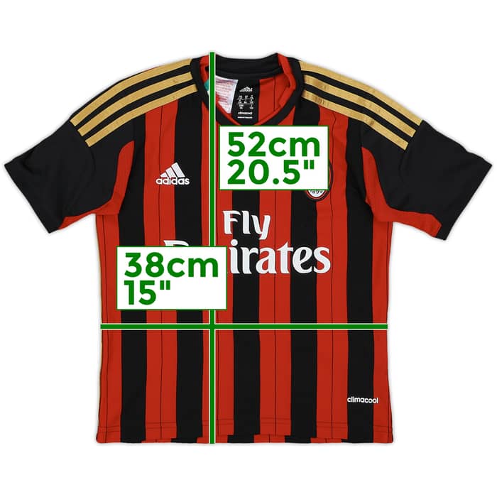 2013-14 AC Milan Home Shirt - 10/10 - (7-8 Years)