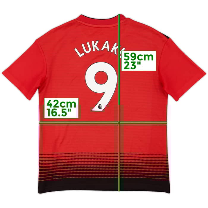 2018-19 Manchester United Home Shirt Lukaku #9 - 8/10 - (M.Boys)