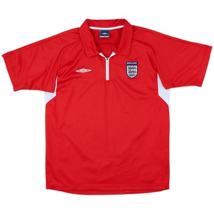 2004-05 England Umbro 1/4 Zip Polo Shirt - 8/10 - (M)