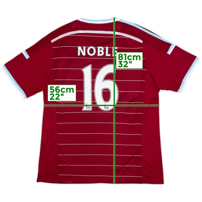 2014-15 West Ham Home Shirt Noble #16 - 10/10 - (XXL)