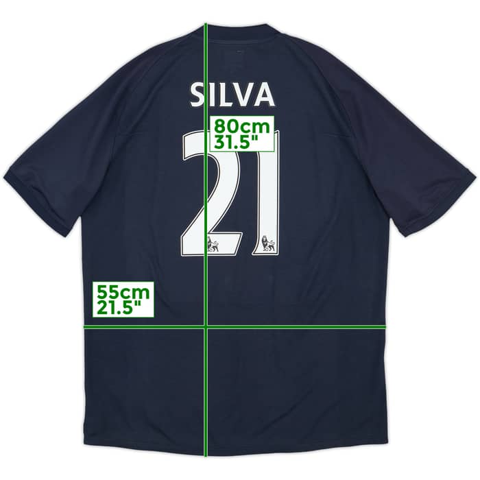 2010-12 Manchester City Away Shirt Silva #21 - 8/10 - (XL)
