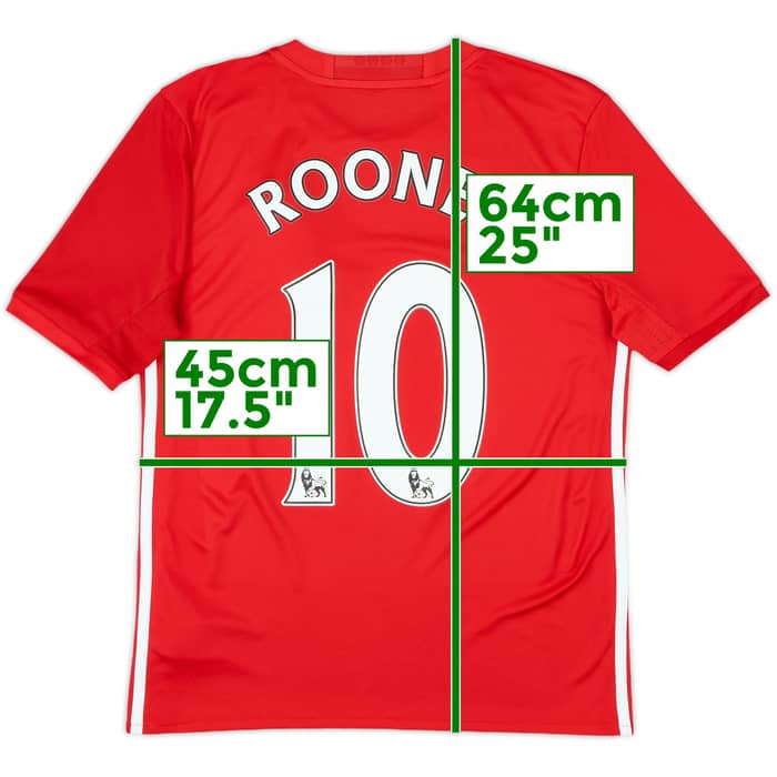 2016-17 Manchester United Home Shirt Rooney #10 - 8/10 - (L.Boys)