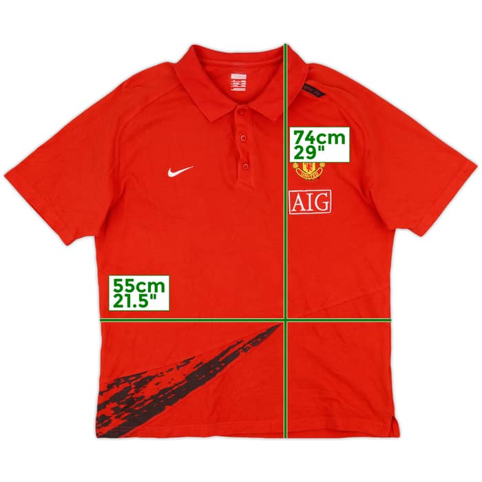 2007-08 Manchester United Nike Polo Shirt - 9/10 - (XL)