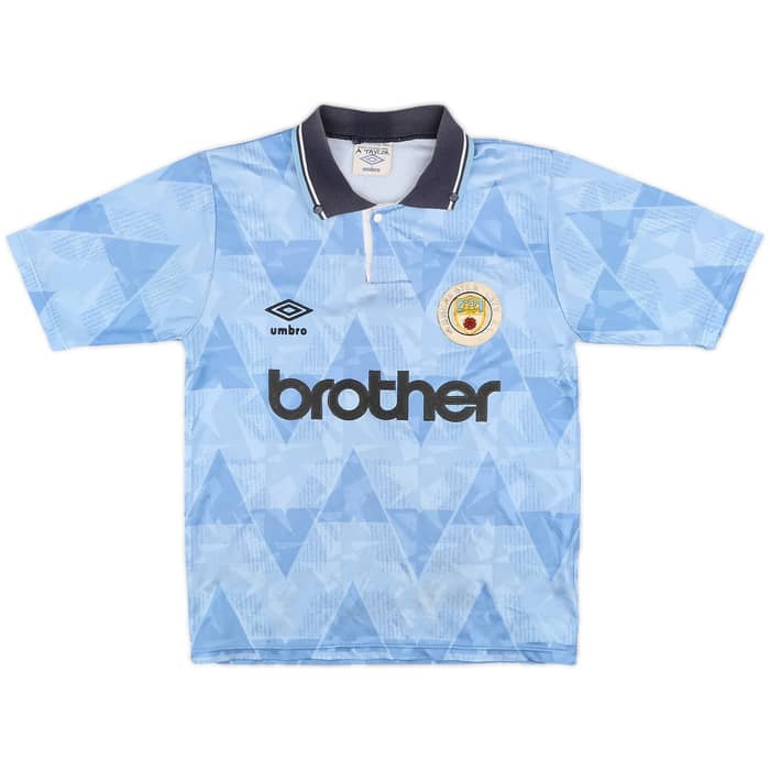 1989-91 Manchester City Home Shirt #7 - 5/10 - (L.Boys)