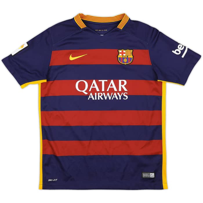 2015-16 Barcelona Home Shirt Messi #10 - 7/10 - (L.Boys)