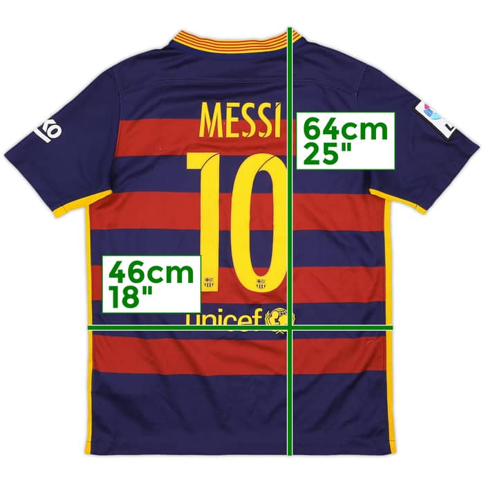 2015-16 Barcelona Home Shirt Messi #10 - 7/10 - (L.Boys)