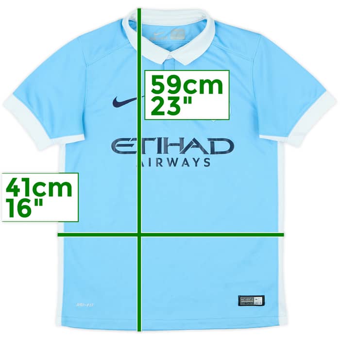 2015-16 Manchester City Home Shirt - 8/10 - (M.Boys)