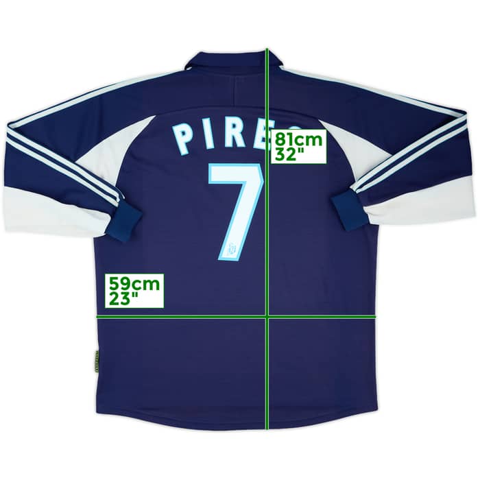 1999-00 Olympique Marseille Player Issue Away L/S Shirt Pires #7 - 8/10 - (XL)