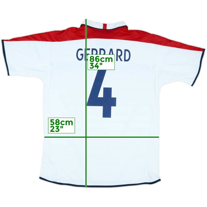 2003-05 England Home Shirt Gerrard #4 - 6/10 - (XL)