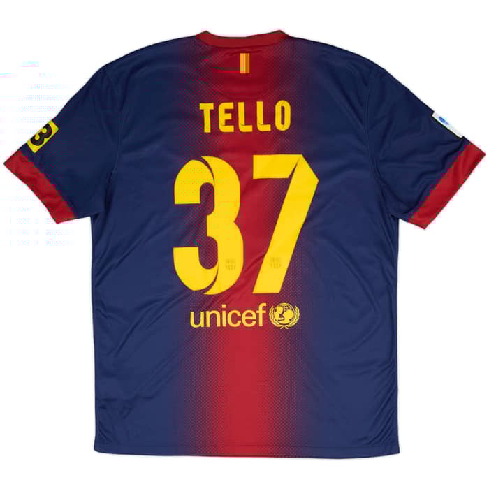2012-13 Barcelona Home Shirt & Shorts Tello #37 - 8/10 - (L)
