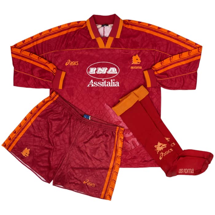 1995-96 Roma Home L/S Full Kit - 7/10 - (L)