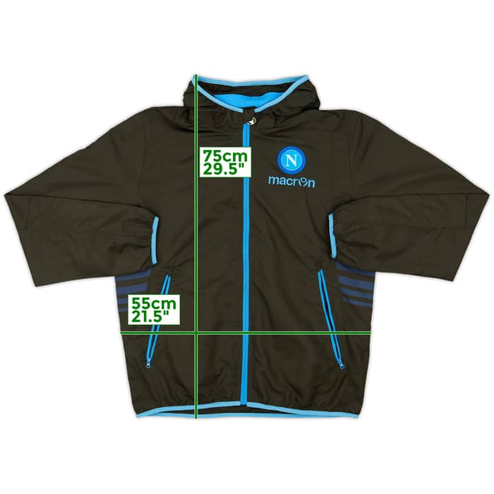2014-15 Napoli Macron Hooded Track Jacket - 8/10 - (XL)