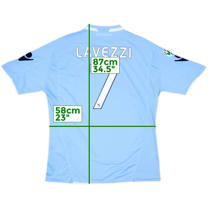2009-10 Napoli Home Shirt Lavezzi #7 - 9/10 - (3XL)