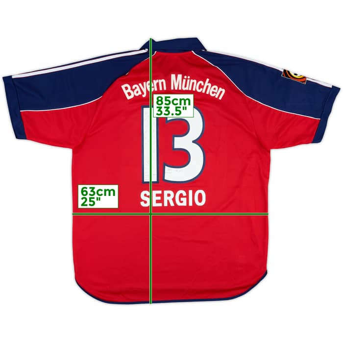 1999-01 Bayern Munich Signed Home Shirt Sergio #13 - 8/10 - (XL)