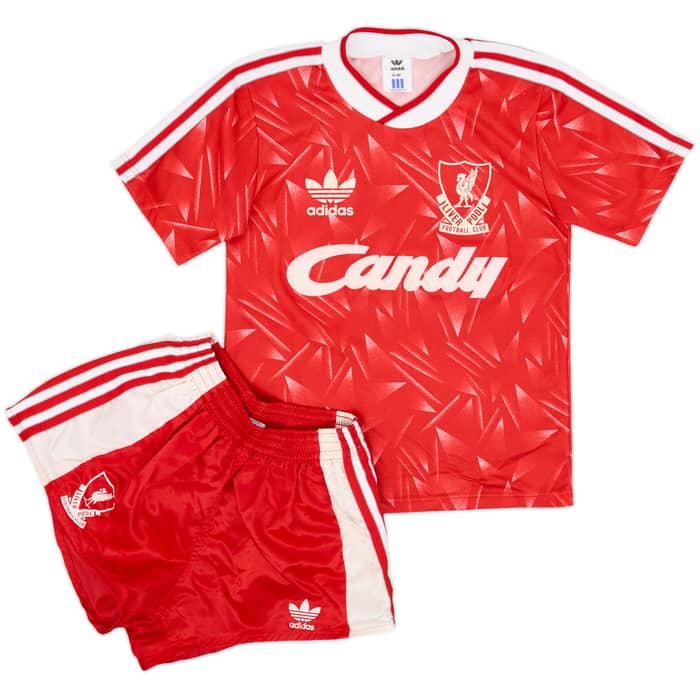 1989-91 Liverpool Home Shirt & Shorts - 9/10 - (S.Boys)