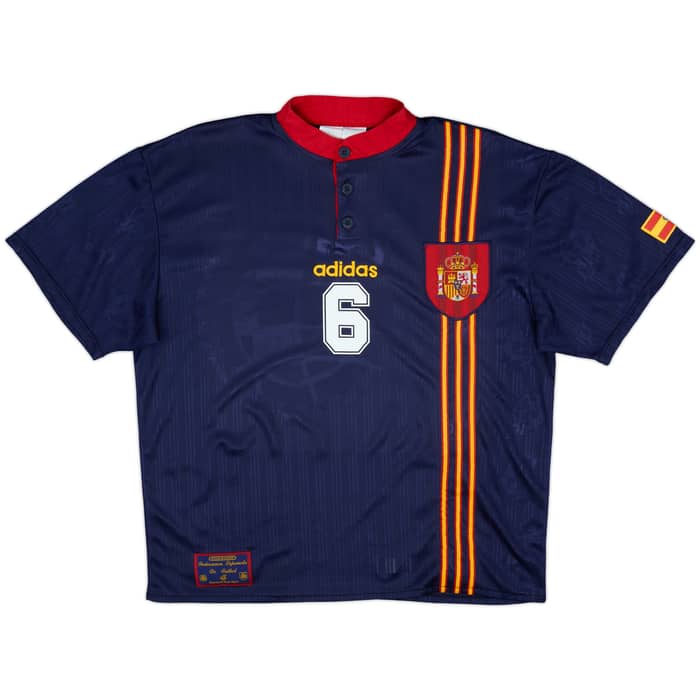 1996-98 Spain Away Shirt and Shorts R.Hierro #6 - 9/10 - (L)