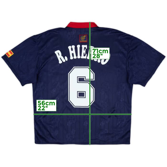 1996-98 Spain Away Shirt and Shorts R.Hierro #6 - 9/10 - (L)