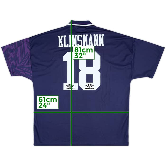Camiseta de visitante del Tottenham 1994-95 Klinsmann #18 - 9/10 - (XXL)
