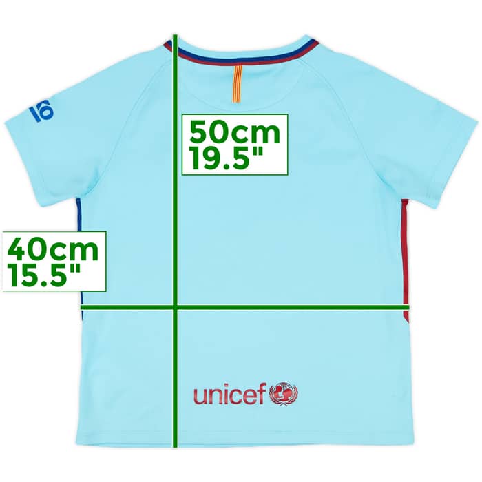 2017-18 Barcelona Away Shirt - 7/10 - (7-8 Years)