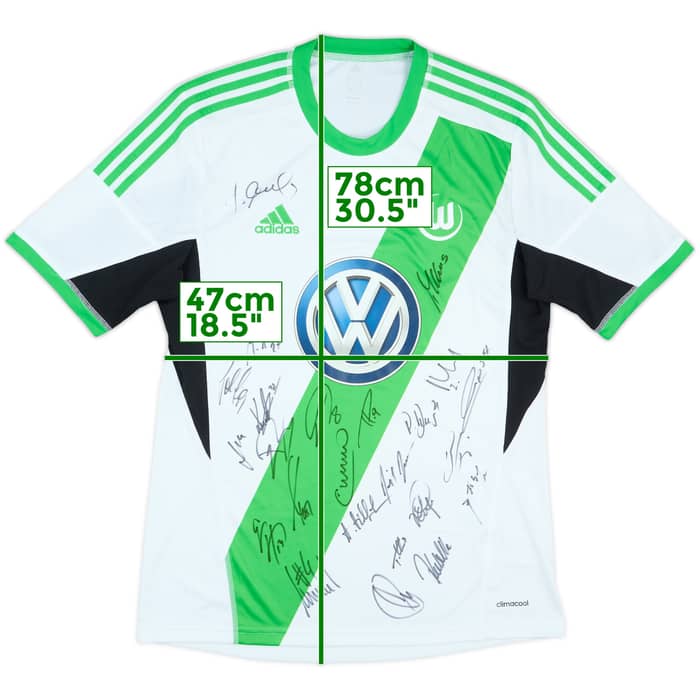 2013-14 Wolfsburg Squad Signed Home Shirt - 8/10 - (M)