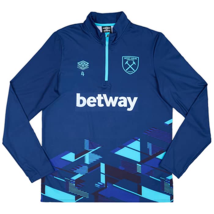 2023-24 West Ham Player Issue 1/4 Zip Training Top - As New - (L)