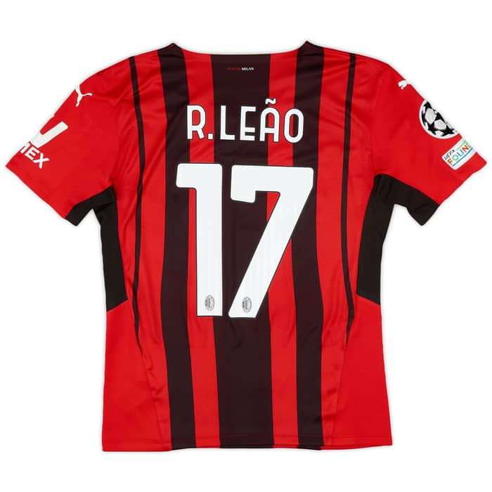 2021-22 AC Milan Authentic Home Shirt R.Leao #17 - 7/10 - (M)
