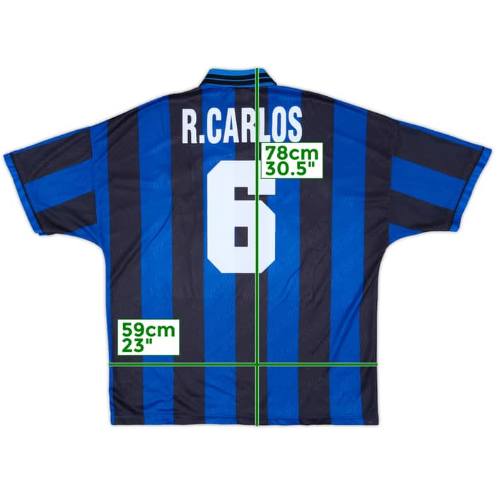1995-96 Inter Milan Home Shirt R. Carlos #6 - 5/10 - (XXL)