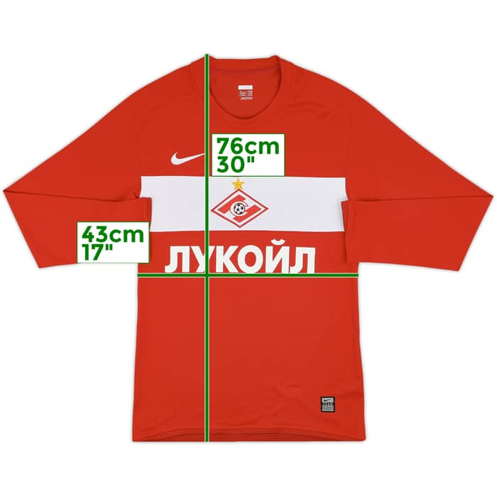 2009 Spartak Moscow Player Issue Home L/S Shirt - 10/10 - (M)