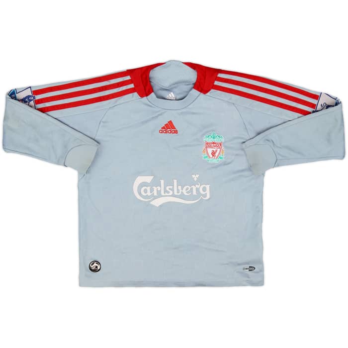 2008-09 Liverpool Away L/S Shirt & Shorts Torres #9 - 6/10 - (S.Boys)