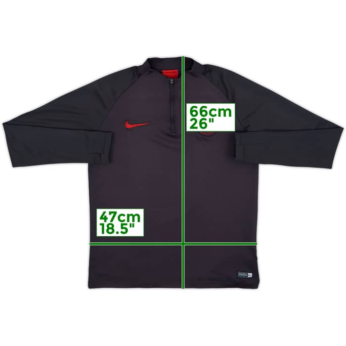2019-20 Paris Saint-Germain Nike 1/4 Zip Sweat Top - 6/10 - (M)