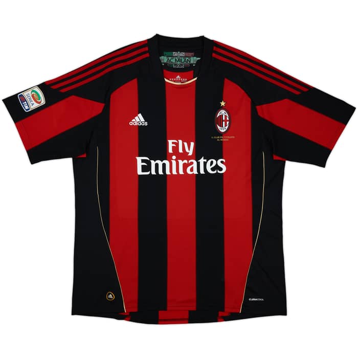 2010-11 AC Milan Home Shirt Ibrahimovic #11 - 9/10 - (XXL)