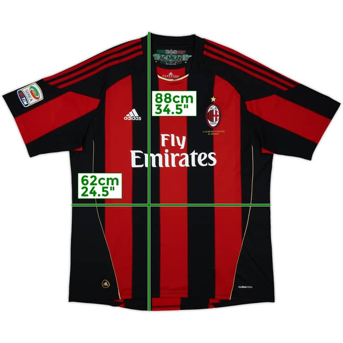 2010-11 AC Milan Home Shirt Ibrahimovic #11 - 9/10 - (XXL)