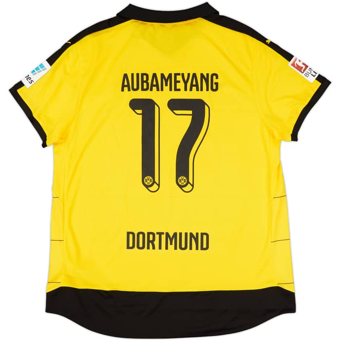 2015-16 Borussia Dortmund Home Shirt Aubameyang #17 - 9/10 - (3XL)