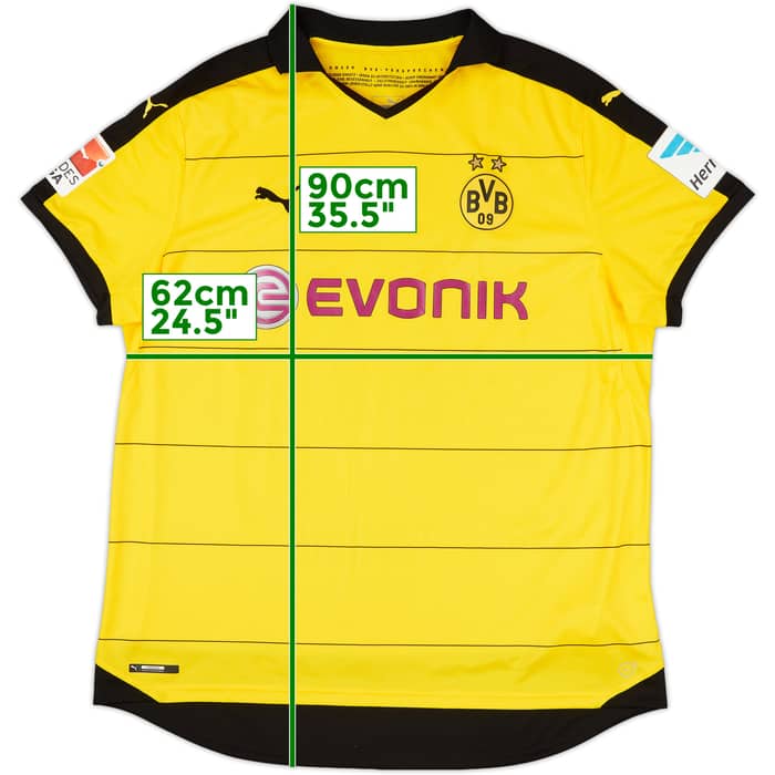 2015-16 Borussia Dortmund Home Shirt Aubameyang #17 - 9/10 - (3XL)