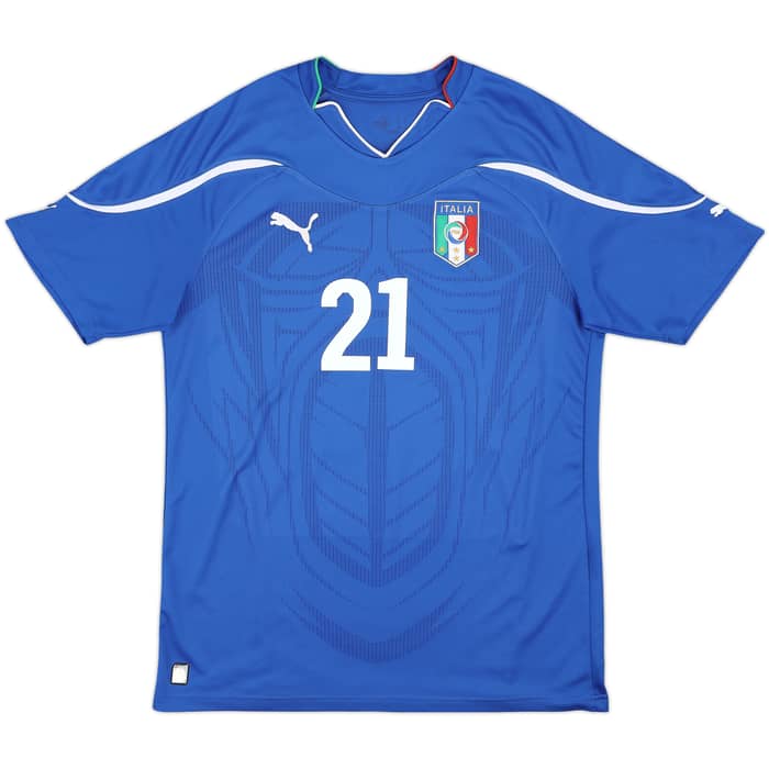 2010-12 Italy Home Shirt Pirlo #21 - 8/10 - (L)