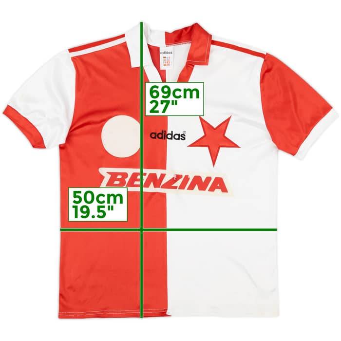 1995-96 Slavia Prague Home Shirt - 5/10 - (L.Boys)