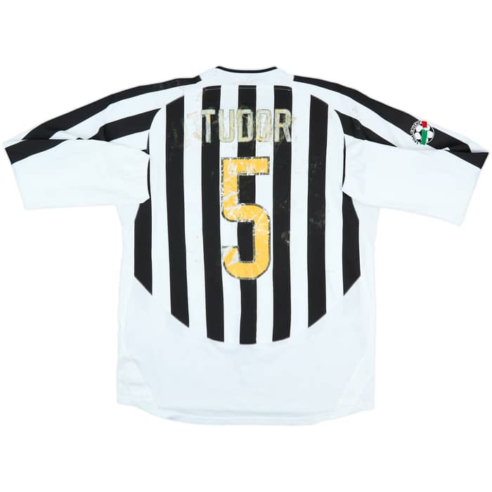 2003-04 Juventus Match Issue Home L/S Shirt Tudor #5