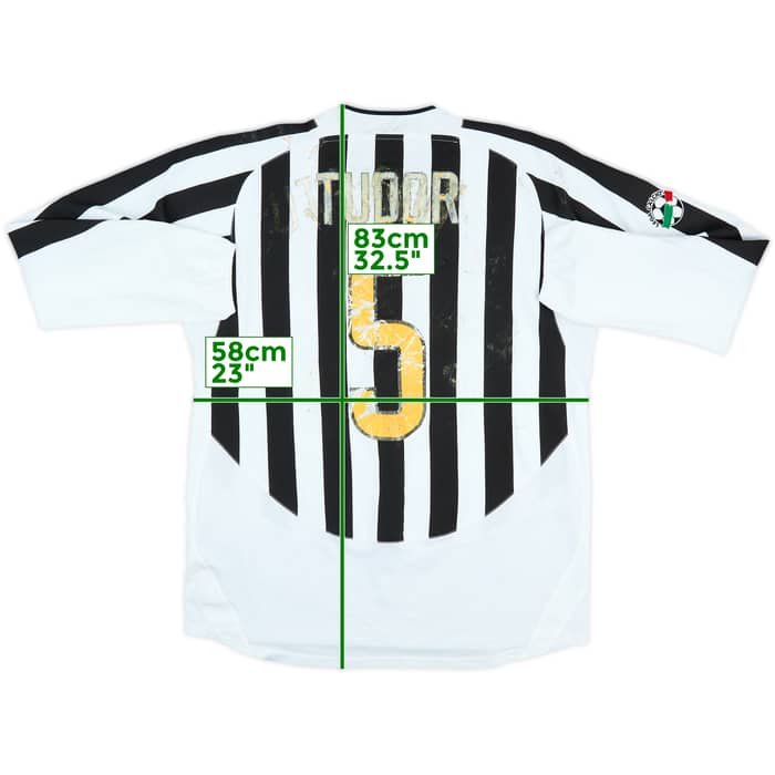 2003-04 Juventus Match Issue Home L/S Shirt Tudor #5