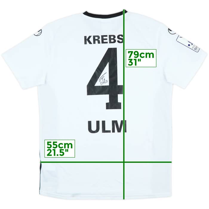 2017-18 SSV Ulm Match Issue Signed Home Shirt Krebs #4