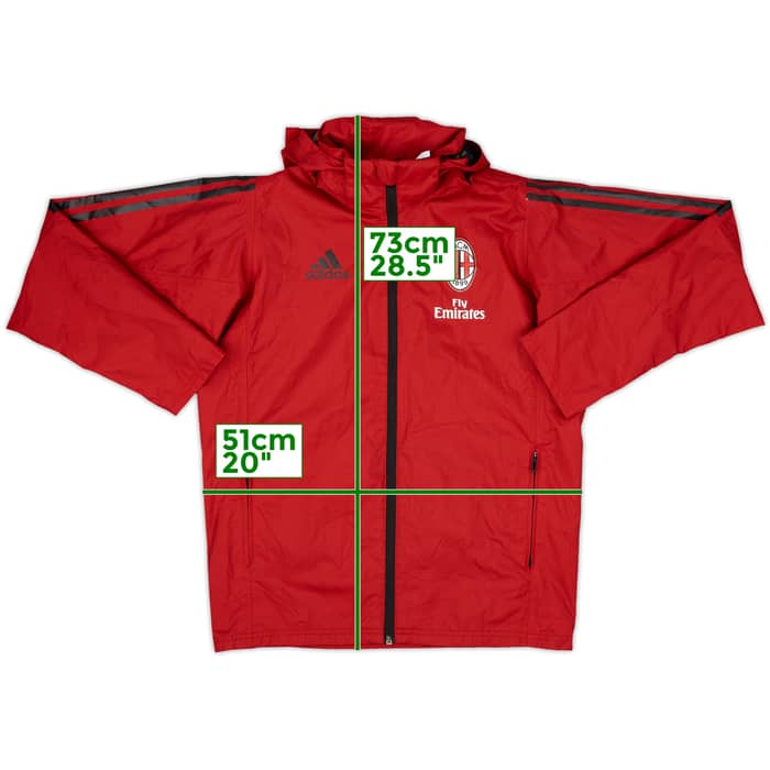 2017-18 AC Milan adidas Hooded Track Jacket - 8/10 - (L.Boys)