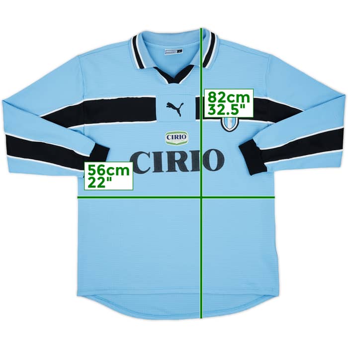 1998-00 Lazio Home L/S Shirt Mancini #10 - 7/10 - (L)