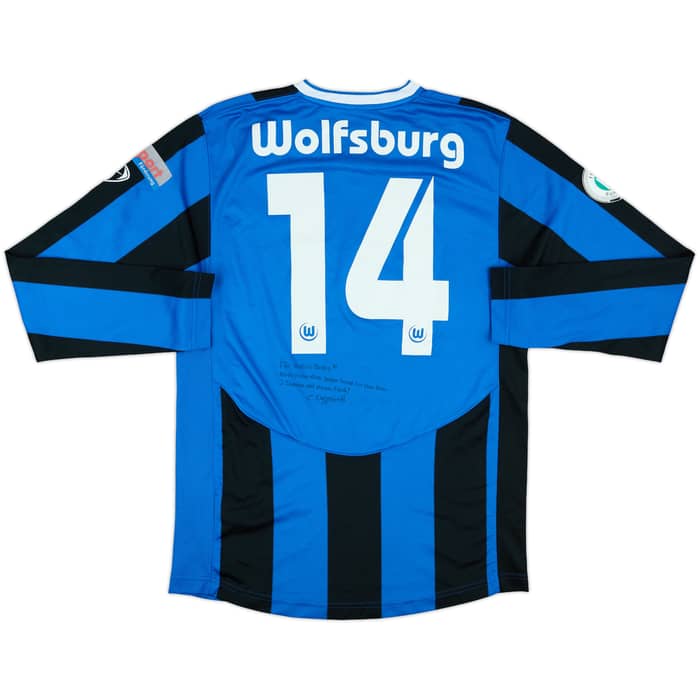 2008-09 Wolfsburg Women Match Issue Signed Away L/S Shirt #14 (Degethoff)
