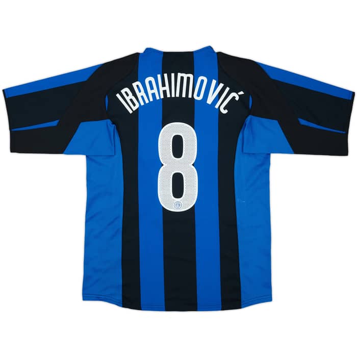 2004-05 Inter Milan Home Shirt Ibrahimovic #8 - 7/10 - (M)