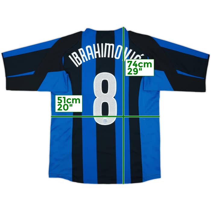 2004-05 Inter Milan Home Shirt Ibrahimovic #8 - 7/10 - (M)