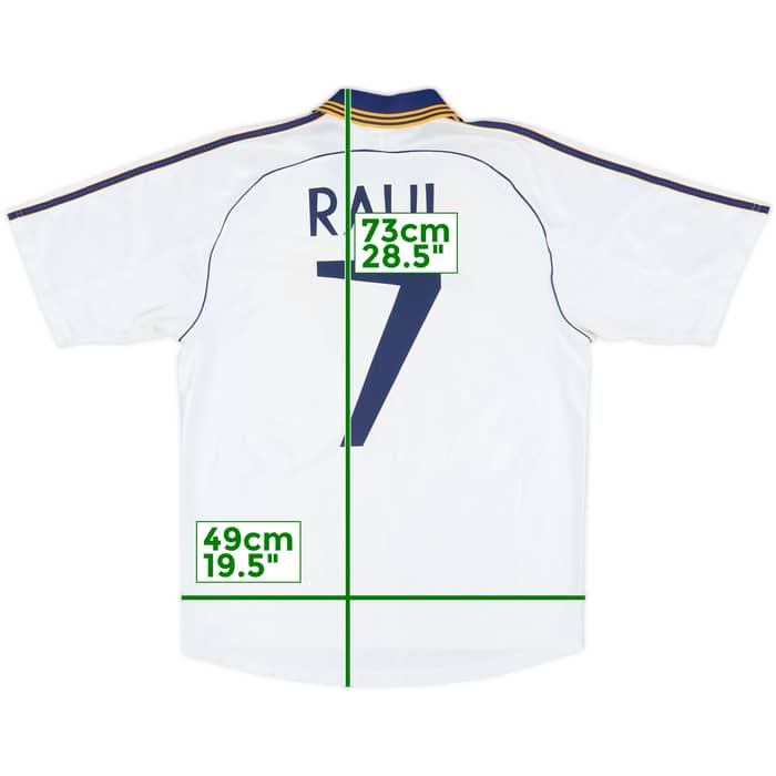 1998-00 Real Madrid Home Shirt Raul #7 - 7/10 - (L)